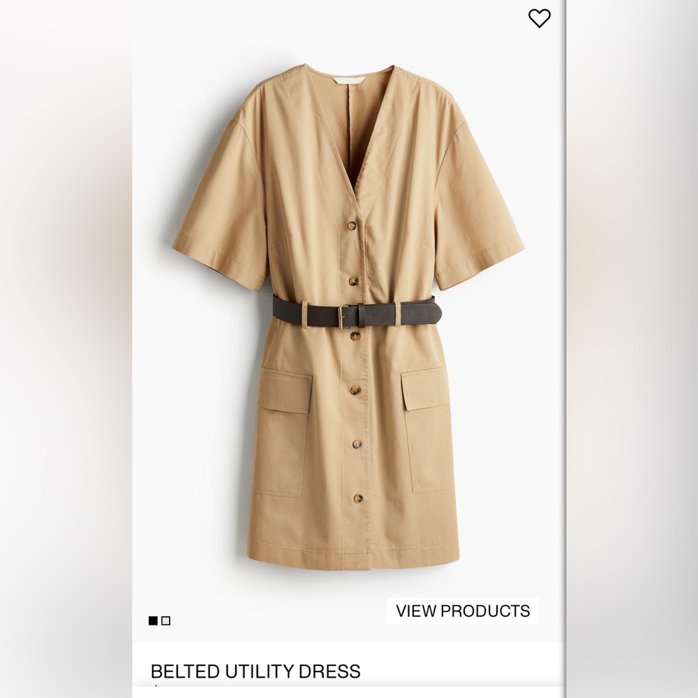 H&M Belted Utility Dress Size Medium NWT - Picture 2 of 16